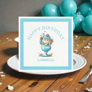 Serviette En Papier Anniversaire sarcelle amusant et fantaisiste