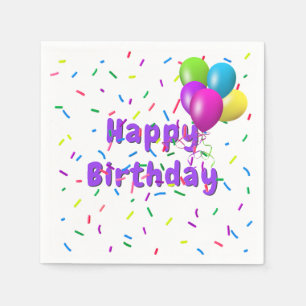 Serviette En Papier Anniversaire Saupoudré De Ballons