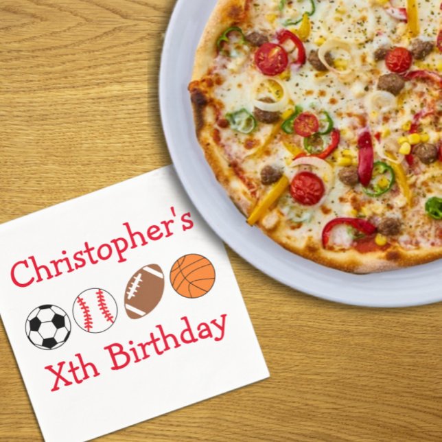 Serviette En Papier Anniversaire Sportif (Créateur téléchargé)