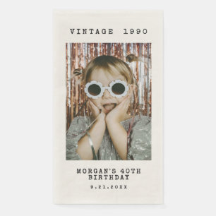 Serviette En Papier Anniversaire sur mesure avec photo vintage