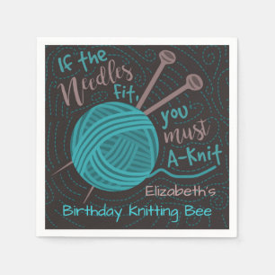 Serviette En Papier Anniversaire Tricot Bee Party   Fantaisie de Trico