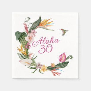 Serviette En Papier Anniversaire tropical d'Aloha