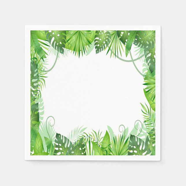 Serviette En Papier Anniversaire Tropical Wild One (Devant)