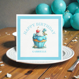 Serviette En Papier Anniversaire Turquoise Amusant Fantaisiste 