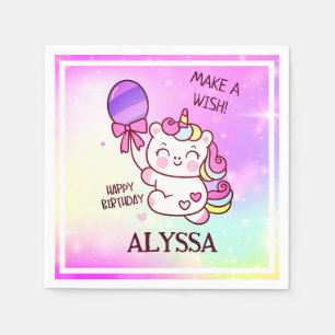 Serviette En Papier Anniversaire Unicorn ! Enfant Joyeux anniversaire