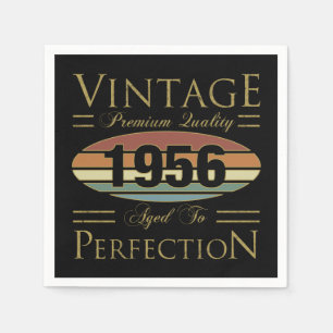 Serviette En Papier Anniversaire Vintage 1956 70 ans