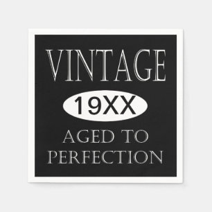 Serviette En Papier Anniversaire Vintage À La Perfection Personnalis