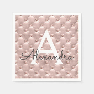 Serviette En Papier Anniversaire vintage classique de monogramme d'or