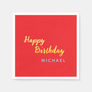 Serviette En Papier Anniversaire Votre Nom Minimaliste Moderne