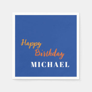 Serviette En Papier Anniversaire Votre Nom Minimaliste Moderne