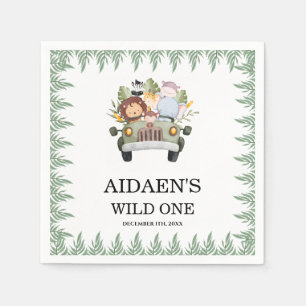Serviette En Papier Anniversaire Wild One Jungle Safari