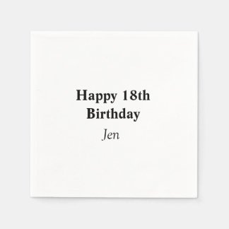 Serviette En Papier anniversaires ajouter votre nom texte image modifi