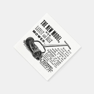 Serviette En Papier Annonce vintage de tondeuse à gazon