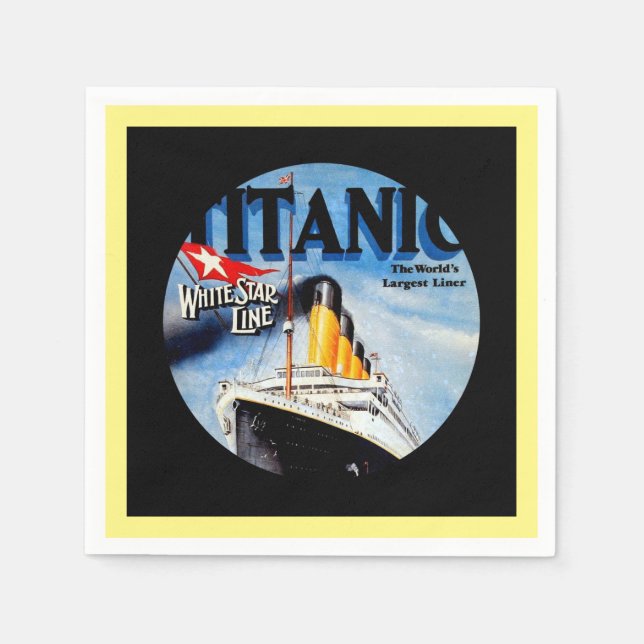 Serviette En Papier Annonce voyage Titanic RMS (Devant)