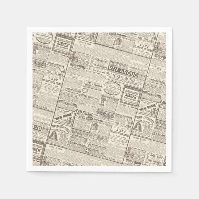 Serviette En Papier Annonces en français antique - Produits pour femme (Devant)