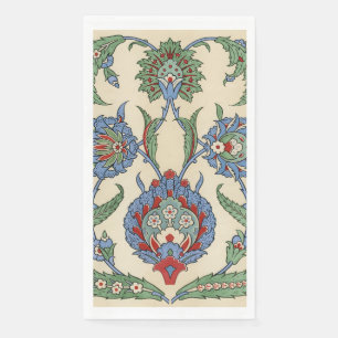 Serviette En Papier Antique 1885 Fleur et Motif Feuille