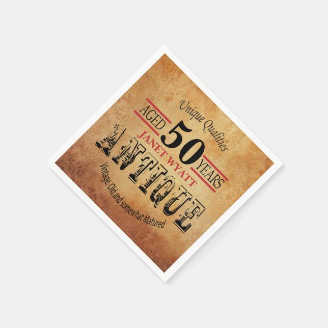 Serviette En Papier Antique 50e anniversaire Design (Coin)