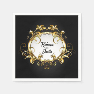 Serviette En Papier Antique Bannière ovale moderne Boho Naples