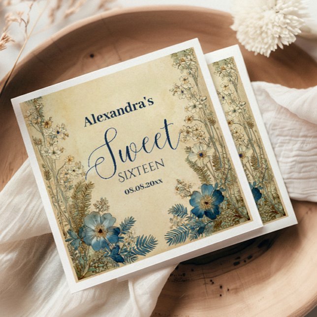 Serviette En Papier Antique Botanical Art Nouveau Sweet Sixteen (Créateur téléchargé)