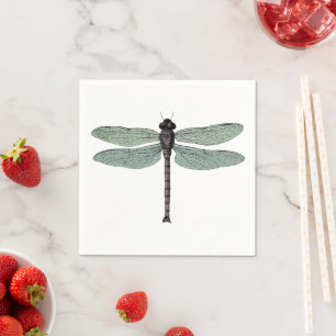 Serviette En Papier Antique Typographie Vintage Dragonfly Paper
