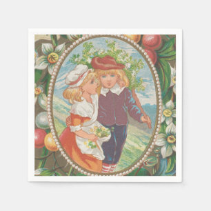 Serviette En Papier Antique Valentine drôle, ère victorienne, 1874