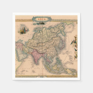 Serviette En Papier Antique vieille carte inspirée (11)
