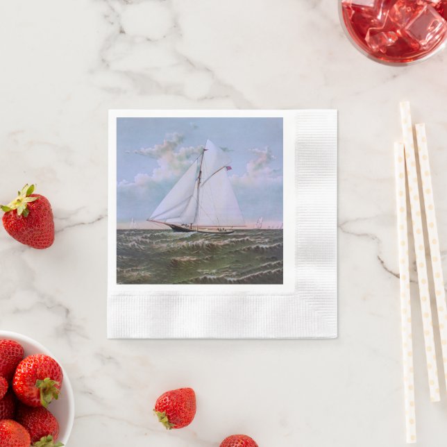 Serviette En Papier Antique voilier Slot Yacht Voilier Ocean (En situation)