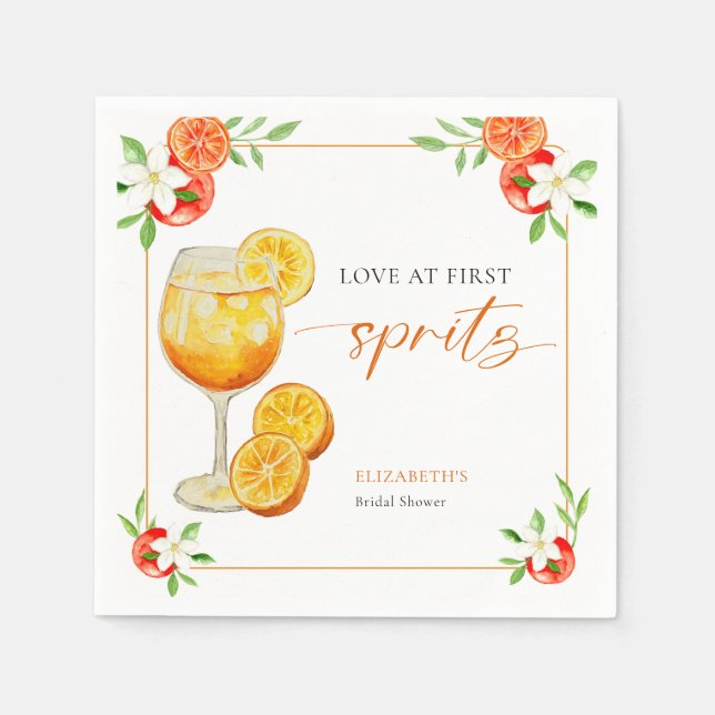Serviette En Papier Aperol Love at First Spritz Orange Enterrement de  (Devant)