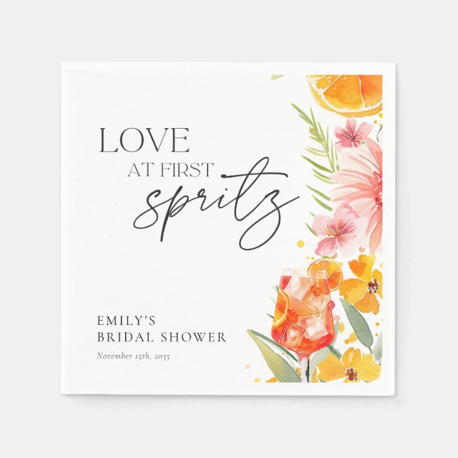 Serviette En Papier Aperol Spritz Aquarelle Baby Shower (Devant)