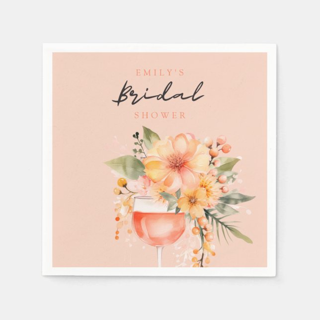 Serviette En Papier Aperol Spritz Floral Bridal Shower (Devant)