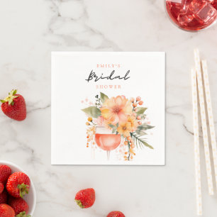 Serviette En Papier Aperol Spritz Floral Réception de Mariage