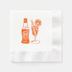 Serviette En Papier Aperol Spritz Lino Design Cocktail Party Napkin