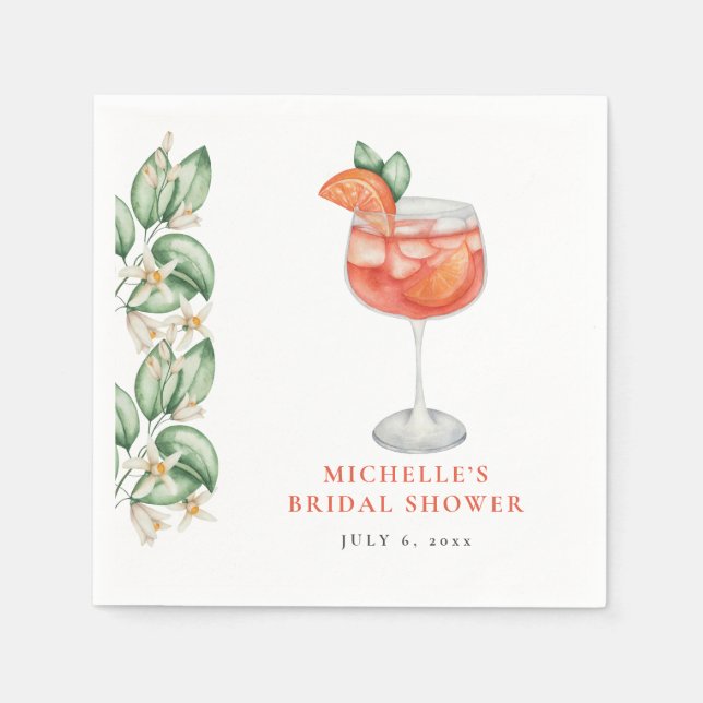 Serviette En Papier Aperol Spritz Orange Fête de Mariage (Devant)