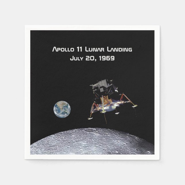 Serviette En Papier Apollo 11 Débarquement lunaire (Devant)