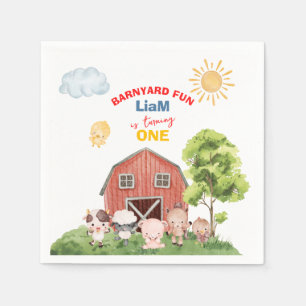 Serviette En Papier Appel à toutes les fêtes Animaux de la ferme 1er a