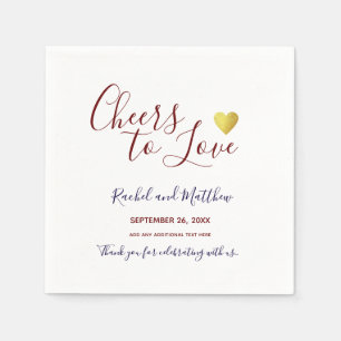 Serviette En Papier applaudissements ! mariage encourage à aimer écrit