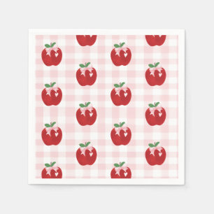 Serviette En Papier Apple Pink Bow preppy Coquette 1er anniversaire