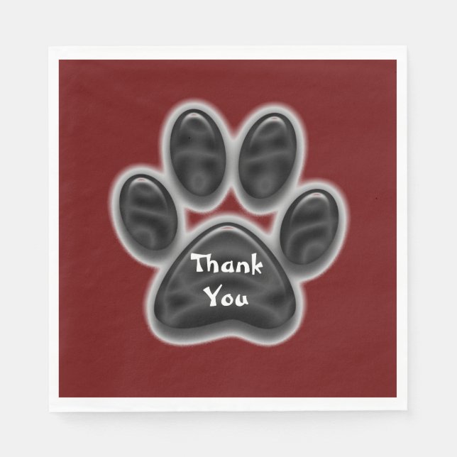 Serviette En Papier Appréciation de l'Amoureux des chiens Empreinte de (Devant)