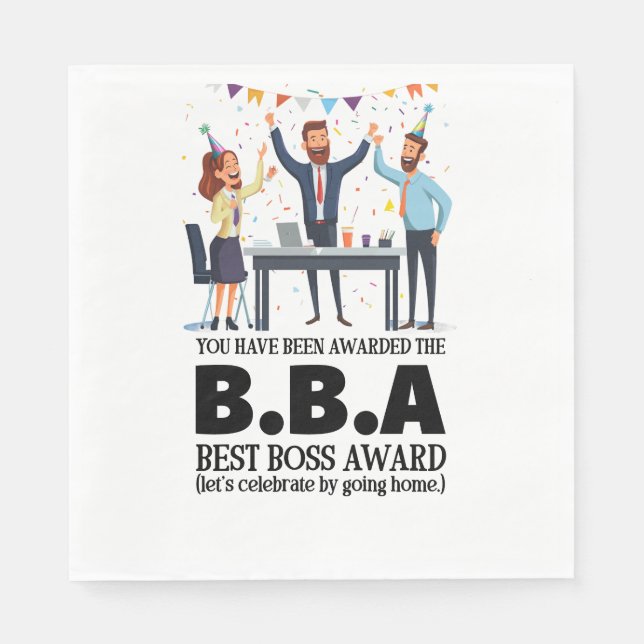 Serviette En Papier Appréciation de l'employé de jour Boss Gros mauvai (Devant)