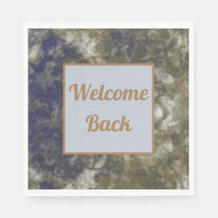 Serviette En Papier Appréciation de l'employé Gold Blue Welcome Retour