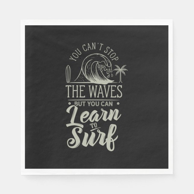 Serviette En Papier Apprendre Au Surf (Devant)