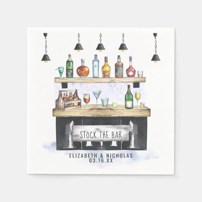 Serviette En Papier Approvisionnez le Bar | Cadeaux de Fiançailles Per (Devant)
