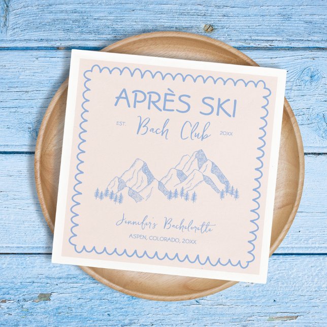 Serviette En Papier Après-Ski Bachelorette Club d'hiver Bach (Apres Ski Winter Bachelorette Bach Club Napkins)