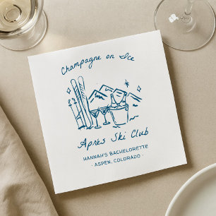 Serviette En Papier Après Ski Champagne sur glace Fête de Bach en hive