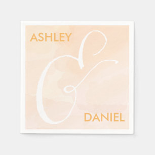 Serviette En Papier Apricot Aquarelle Blush Mariage serviettes, Pêche