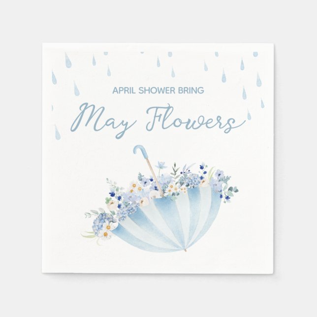 Serviette En Papier April Shower Bring May Flowers Baby Shower (Devant)
