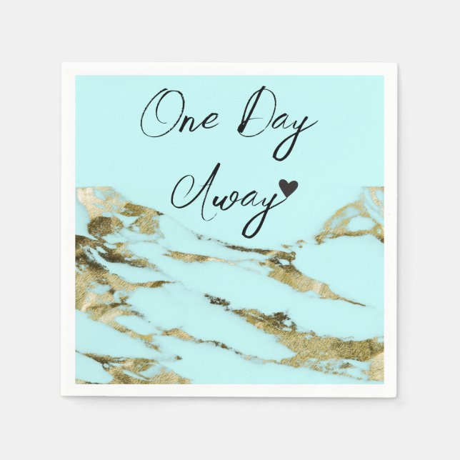 Serviette En Papier Aqua Blue Abstrait Un jour avant le dîner de répét (Devant)