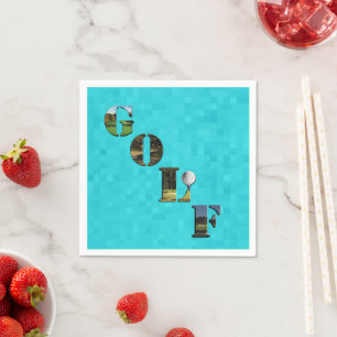 Serviette En Papier Aqua Blue Golf, Papier de la partie Napkins