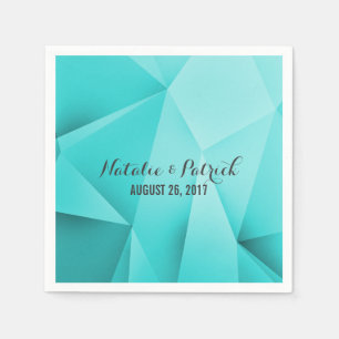 Serviette En Papier Aqua Jewel Tones Mariage Papier