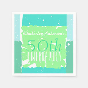Serviette En Papier Aqua Mint Green Colors 50e anniversaire serviettes